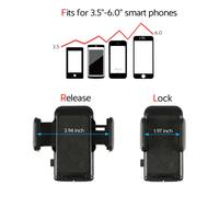 Supporto flessibile per telefono da auto, nero, braccio lungo 15 cm per una visuale più ravvicinata, supporto girevole a 360 gradi con maggiore