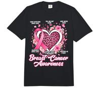 Supporto Floreale a Forma di Cuore con Nastro Rosa per sensibilizzazione sul Cancro al Seno Comfort Colors Adult Heavyweight T-Shirt