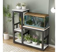 Supporto For Acquario E Serbatoio In Vetro,Supporto For Recinzione For Rettili For Carichi Pesanti,Con Ripiano,Adatto For Uso Domestico E In Ufficio,Ideale For Rettili(Black+White,39.3x17.7in)
