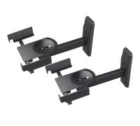 Supporto for altoparlanti da parete, staffa di montaggio for scaffale con doppio morsetto laterale, portata massima 20 kg, morsetto laterale, rotazione di 180° e inclinazione di 15°