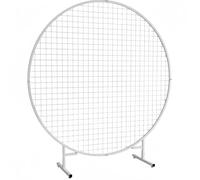 Supporto for arco da matrimonio in metallo da giardino for decorazioni for feste di compleanno, supporto for fiori a palloncino rotondo da 1,2 m(White,1.2 * 1.2m)