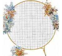 Supporto for arco da matrimonio in metallo da giardino for decorazioni for feste di compleanno, supporto for fiori a palloncino rotondo da 1,2 m(Gold,1 * 1m)