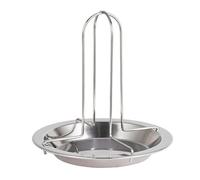 Supporto for arrostire il pollo in acciaio inox da campeggio, con teglia for arrostire il pollo intero, for griglia, forno, barbecue, affumicatore JT515