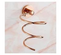 Supporto for asciugacapelli da parete, supporto for asciugacapelli, barbiere, porta asciugacapelli in rame pieno e oro, solido da appendere alla parete, bagno, parrucchiere, porta asciugacapelli(Rose