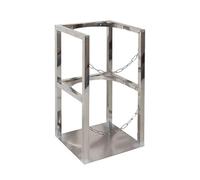 Supporto for bombola di ossigeno, altezza 60 cm, carrello for ossigeno con doppia catena di sicurezza, ripiano for bombole di gas for officina/ospedale/laboratorio(Length 25 cm(9.8 in))