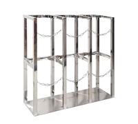 Supporto for bombola di ossigeno, altezza 60 cm, carrello for ossigeno con doppia catena di sicurezza, ripiano for bombole di gas for officina/ospedale/laboratorio(Length 66 cm(26 in))