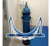 Supporto for bombola di ossigeno O2, supporto in metallo, telaio di fissaggio for bombola di gas blu, supporto di stoccaggio(1 Bottle - 35cm (13 4/5"))