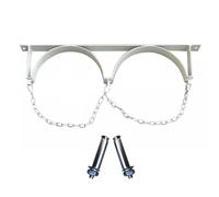 Supporto for bombola di ossigeno singolo doppio staffa metallica con viti ospedali casa bianco blu(White,Full)