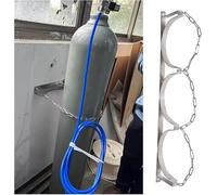 Supporto for bombole di gas in acciaio inox con catena, supporto for bombole di gas color argento, adatto for cliniche/laboratori e abitazioni.(34.3 inches-3 Bottles)