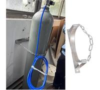 Supporto for bombole di gas in acciaio inox con catena, supporto for bombole di gas color argento, adatto for cliniche/laboratori e abitazioni.(12.6 inches-1 Bottle)