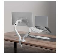 Supporto for braccio robotico a doppio schermo monitor for computer staffa di sollevamento a sbalzo superiore e inferiore sinistra destra uno for due(White)