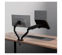 Supporto for braccio robotico a doppio schermo monitor for computer staffa di sollevamento a sbalzo superiore e inferiore sinistra destra uno for due(Black)