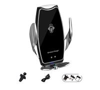 Supporto for caricabatteria for auto wireless da 30 W con bloccaggio automatico for telefono for a ricarica rapida,Compatibilità universale(Silver with sucker)