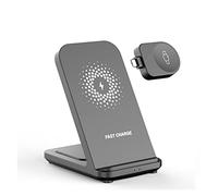 Supporto for caricabatterie wireless 30W 3 in 1 for auricolare for orologio dock station a ricarica rapida,Compatibilità universale(X20 Watch detachable)