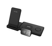 Supporto for caricabatterie wireless da 30 W for orologio for auricolari con telefono 4 in 1 Dock Station a ricarica rapida,Compatibilità universale(B)