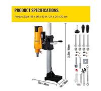 Supporto for carotaggio diamantato verticale 205mm 255mm Banco di ingegneria for impieghi gravosi Perforatrice for calcestruzzo a umido/secco 3980W 4450W Efficienza(3980W 205mm)