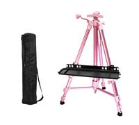 Supporto for cavalletto portatile for schizzi da 50-150 cm, regolabile, viaggio pieghevole for forniture artistiche for artisti di pittura all'aperto(Pink With tray)