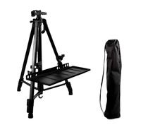 Supporto for cavalletto portatile for schizzi da 50-150 cm, regolabile, viaggio pieghevole for forniture artistiche for artisti di pittura all'aperto(Black With tray)