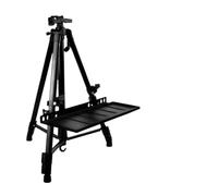 Supporto for cavalletto portatile for schizzi da viaggio pieghevole regolabile 50-150 cm for la pittura all'aperto(Black With tray)
