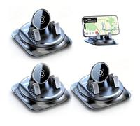 Supporto for cellulare da cruscotto con rotazione a 360 gradi e clip | Cuscinetto in silicone antiscivolo a doppio strato, supporto senza residui senza attrezzi for auto(3PCS)