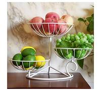 Supporto for cesto di frutta moderno Portafrutta a 3 livelli, supporto for cesto di frutta moderno in filo metallico Cestini in piedi for frutta, verdura, pane, snack Vassoi di frutta for feste (Color