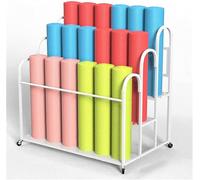 Supporto for contrappeso for tappetino yoga, grande capacità, mobile, gruppo di stoccaggio da pavimento, espositori multiuso(White,4 tier)