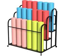 Supporto for contrappeso for tappetino yoga, grande capacità, mobile, gruppo di stoccaggio da pavimento, espositori multiuso(Black,4 tier)