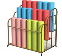 Supporto for contrappeso for tappetino yoga, grande capacità, mobile, gruppo di stoccaggio da pavimento, espositori multiuso(Gold,3 tier)