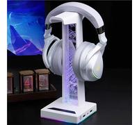 Supporto For Cuffie Da Gioco In Acrilico, Supporto For Cuffie RGB, Con Porta Audio USB/3,5 Mm, 10 Modalità Di Illuminazione, Accessori For Videogiochi, For Giocatori E Amanti Della Musica(White)