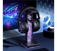 Supporto For Cuffie Da Gioco In Acrilico, Supporto For Cuffie RGB, Con Porta Audio USB/3,5 Mm, 10 Modalità Di Illuminazione, Accessori For Videogiochi, For Giocatori E Amanti Della Musica(Black)