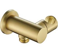 Supporto for doccia, Supporto for staffa for doccia portatile Supporto for soffione doccia regolabile in ottone massiccio Supporto for bacchetta for doccia con presa acqua 1/2", Oro spazzolato,Rotondo