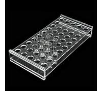 Supporto for fiale trasparente - Supporto for flaconi di campioni - Rack da 50 pozzetti for flaconi di iniezione da 1 ml a 20 ml - Disposizione 5x10(5ml)