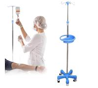 Supporto for flebo in acciaio inossidabile - Supporto for flebo con bracciolo/vassoio portaoggetti - Supporto for flebo medico regolabile in altezza for ospedale geriatrico/clinica/casa