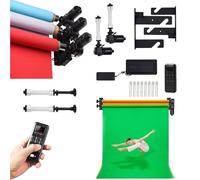 Supporto for fondale elettrico da parete e soffitto con telecomando, kit di supporto for fondale a rullo motorizzato, carico 44 libbre(2 Rollers)