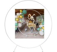 Supporto for fondale rotondo in metallo for arco da giardino for matrimoni, grande arco for palloncini a cerchio e traliccio for decorazioni nuziali, arco for cerimonia extra large(White,1.8m)