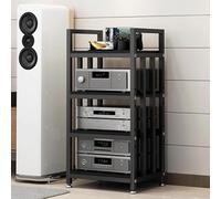 Supporto For Lettore Dvd A 4 Livelli, Centro Di Intrattenimento Angolare, Rack HiFi AV In Legno, Scaffale Audio Video For Amplificatore, Ricevitore, Giradischi, Console, Salotto(Black,100cm/39.4in)