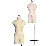 Supporto for manichino femminile da cucito con base triangolare, manichino sartoriale regolabile di grandi dimensioni, for sarta professionista(White,XXL 88)