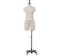 Supporto for manichino femminile da cucito con cappuccio in legno, manichino sartoriale regolabile di grandi dimensioni, for sarta, manichino in piedi in schiuma(M)