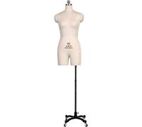 Supporto for manichino femminile da cucito con ruota fissabile, manichino sartoriale regolabile di grandi dimensioni, for sarta professionista(White,Large)