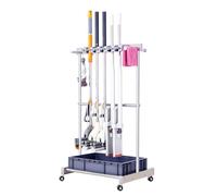 Supporto For Mocio, For Attrezzi For La Pulizia Indipendente, Carrello For Con Ganci For Gancio For, For Scopa, Rastrello E(5tow6hooks)