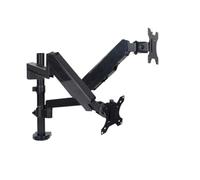 Supporto for monitor a doppio schermo rinforzato for computer, supporto da tavolo su e giù, base sollevabile, rialzato rotante telescopico