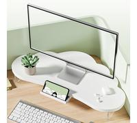 Supporto for monitor angolare, supporto for con contenitore, di sollevamento regolabile for del computer, organizer da scrivania a forma nuvola, bianco verde(White)