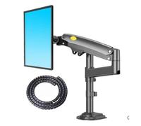 Supporto for monitor H100 da 22-35 pollici con molla a gas, supporto for TV LCD a movimento completo, staffa a doppio braccio con morsetto da 2-12 kg(With cable cover)