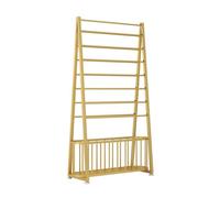 Supporto for nastri in metallo bifacciale con cestino portaoggetti inferiore for rotoli di tessuto, adatto for vinile artigianale, sciarpe, cinture e asciugamani(Gold,170x100x45cm)