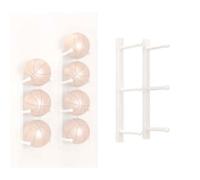 Supporto For Palline, Supporto For Pallone Da Calcio, Supporto For Tappetino Da Yoga, Deposito For Attrezzature Sportive For Garage, Supporto For Basket Con Cestino(White,3 Tier(75cm/29.5in))