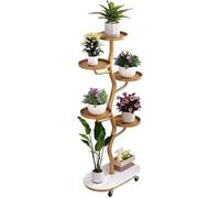 Supporto for Piante da Interno, Alto a più Livelli, Tavolo a Scaletta, in Metallo con Ruote, Adatto for Angoli di Giardino, Balconi e Salotti(White)