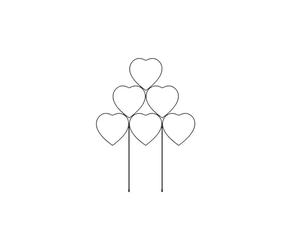 Supporto for piante rampicanti Supporto a forma di cuore Piante da interno Vasi Gadget da giardino Accessori Tralicci Decorazioni Piante d'appartamento Bonsai(6PCS)
