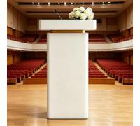 Supporto for podio Podio in Metallo Pulpito Scrivania for Reception con ripiano for chiese e aule Scolastiche(White)
