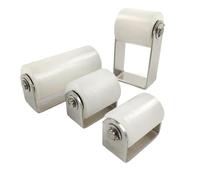 Supporto for porta scorrevole in acciaio inossidabile, rullo in nylon, ruota piatta, puleggia in plastica, cuscinetto a rulli, puleggia di limitazione(Red)