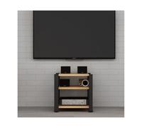 Supporto for rack audio stereo, torre portaoggetti aperta, mobiletto portaoggetti angolare in legno, moderno supporto for supporti AV for lettori DVD, console di gioco, TV box(Natural,3 Tier)